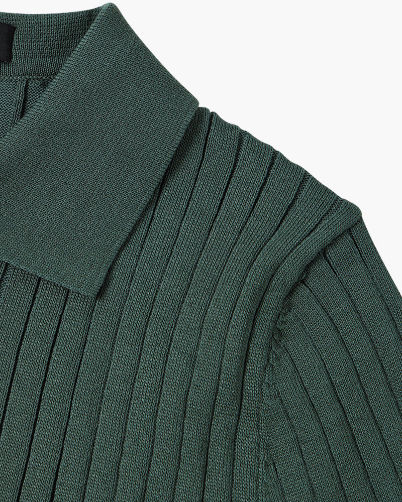 Men's Knitted Polo Shirt Short-Sleeve Collared Casual Everyday Wear