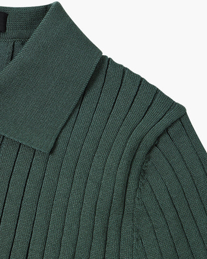 Men's Knitted Polo Shirt Short-Sleeve Collared Casual Everyday Wear