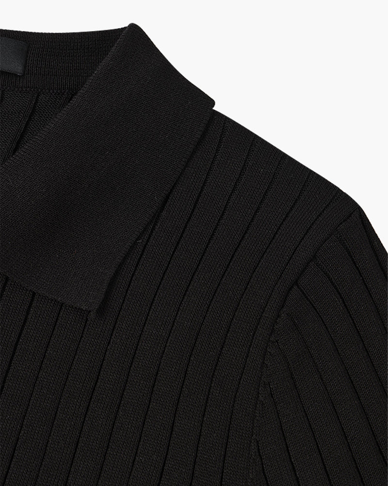 Men's Knitted Polo Shirt Short-Sleeve Collared Casual Everyday Wear