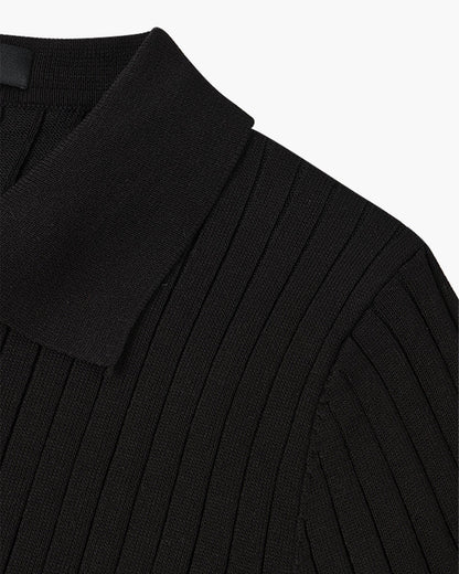 Men's Knitted Polo Shirt Short-Sleeve Collared Casual Everyday Wear