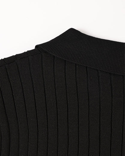 Men's Knitted Polo Shirt Short-Sleeve Collared Casual Everyday Wear