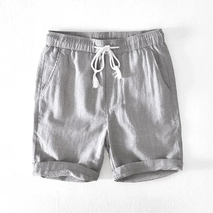 Men's Linen Shorts Drawstring Elastic Waist Relaxed Fit Breathable Casual Beach Holiday Everyday Loungewear Reed