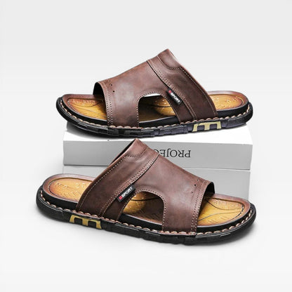 Men's Slide Sandals Open-Toe Slip-On Classic Casual Beach Pool Everyday Holiday Comfort Outdoor Versatile Reeves