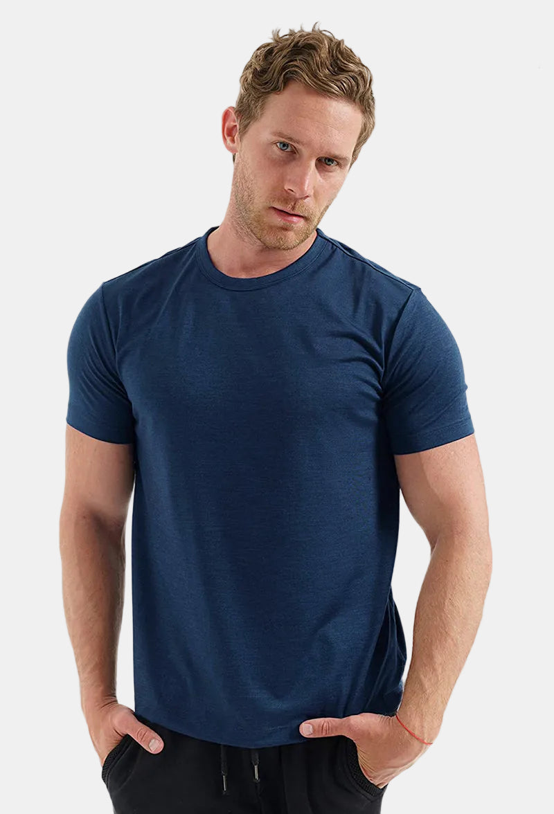 Men's Base Layer T-Shirt Quick-Dry Knit Slim Fit Crew Neck Casual Gym Sport Training Everyday Zander