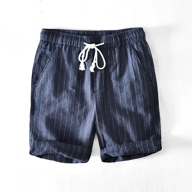 Men's Linen Shorts Drawstring Elastic Waist Relaxed Fit Breathable Casual Beach Holiday Everyday Loungewear Reed