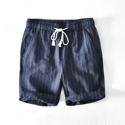 Men's Linen Shorts Drawstring Elastic Waist Relaxed Fit Breathable Casual Beach Holiday Everyday Loungewear Reed