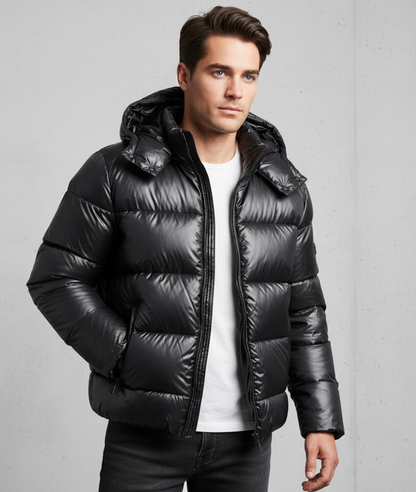 Men's Puffer Jacket Padded Full-Zip Insulated Quilted Warm Casual Layering Outdoor Winter Everyday Streetwear