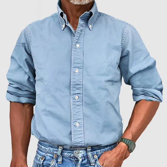 Men's Long-Sleeve Shirt Classic Fit Button-Up Versatile Casual Everyday