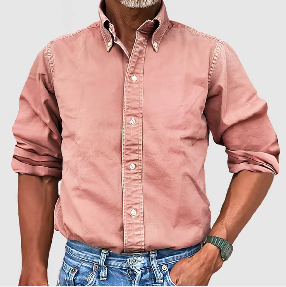Men's Long-Sleeve Shirt Classic Fit Button-Up Versatile Casual Everyday