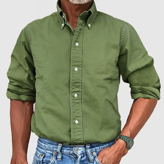 Men's Long-Sleeve Shirt Classic Fit Button-Up Versatile Casual Everyday