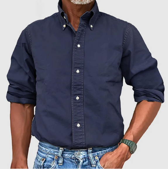 Men's Long-Sleeve Shirt Classic Fit Button-Up Versatile Casual Everyday