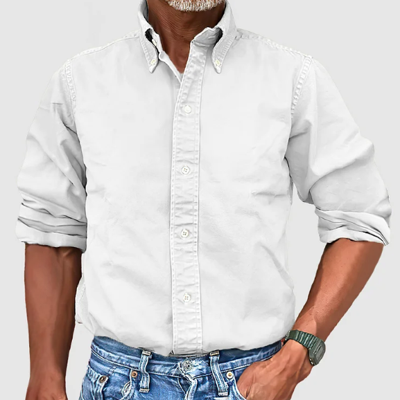 Men's Long-Sleeve Shirt Classic Fit Button-Up Versatile Casual Everyday