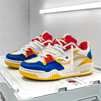 Men's Casual Shoes Sporty Sneakers Low-Top Lace-Up Trainers Everyday Walking Comfort Versatile Streetwear Redman