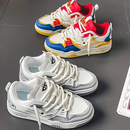 Men's Casual Shoes Sporty Sneakers Low-Top Lace-Up Trainers Everyday Walking Comfort Versatile Streetwear Redman
