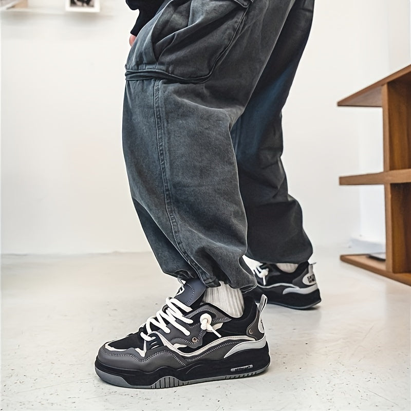 Men's Casual Shoes Sporty Sneakers Low-Top Lace-Up Trainers Everyday Walking Comfort Versatile Streetwear Redman