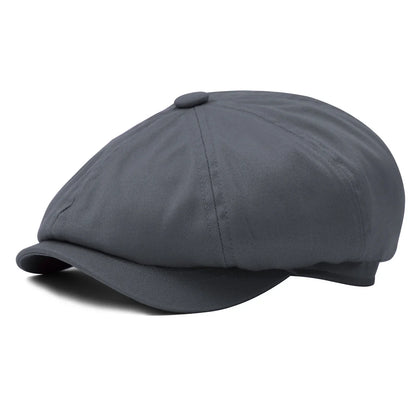 Men's Newsboy Cap Twill 8-Panel Flat Cap Baker Boy Classic Casual Everyday Vintage Outdoor Versatile Alfie