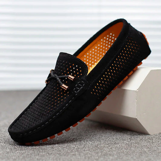 Men's Slip-On Loafers Classic Round Toe Moccasin Smart-Casual Office Everyday Leather Look Formal Sterling