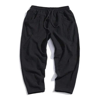 Men's Cropped Trousers Tapered Fit Flat-Front Smart-Casual Office Everyday Tailored Modern Versatile Relaxed