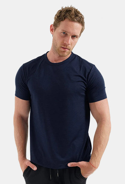 Men's Base Layer T-Shirt Quick-Dry Knit Slim Fit Crew Neck Casual Gym Sport Training Everyday Zander
