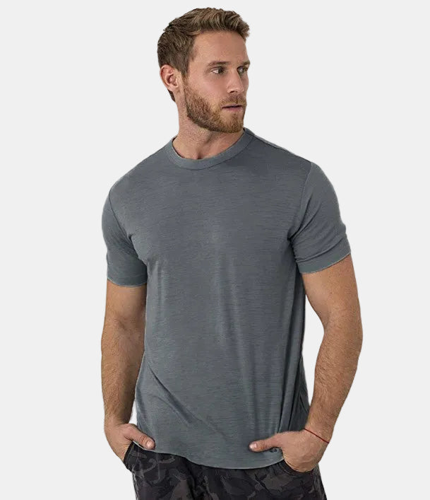 Men's Base Layer T-Shirt Quick-Dry Knit Slim Fit Crew Neck Casual Gym Sport Training Everyday Zander