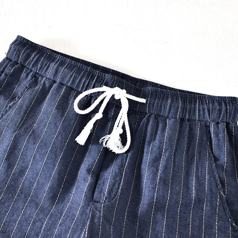 Men's Linen Shorts Drawstring Elastic Waist Relaxed Fit Breathable Casual Beach Holiday Everyday Loungewear Reed