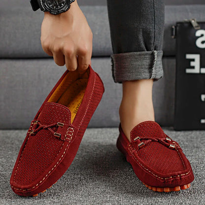 Men's Slip-On Loafers Classic Round Toe Moccasin Smart-Casual Office Everyday Leather Look Formal Sterling