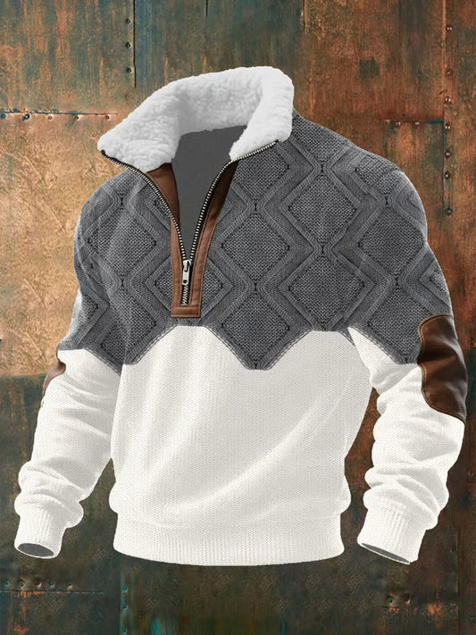 Men's Stylish Raised Collar Sweater Cozy Fit Casual Layering Everyday