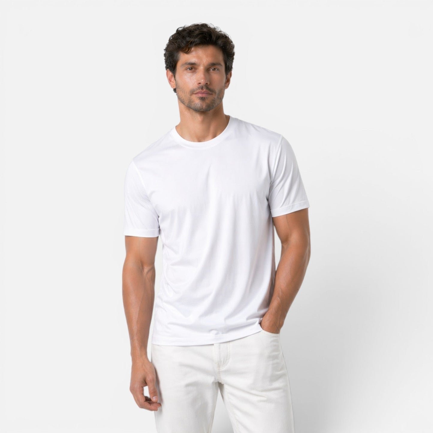 Men's Cool Touch T-Shirt Short-Sleeve Crew Neck Lightweight Breathable Casual Everyday Layering Sport Versatile Kai