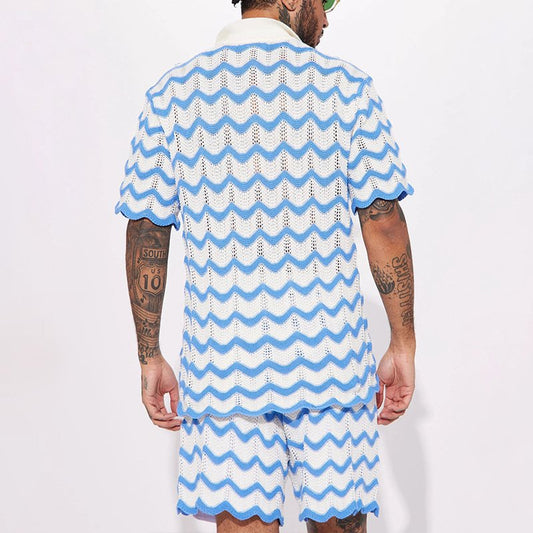 Men's Polo & Shorts Set Two-Piece Matching Collared Casual Everyday Holiday Beach Relaxed Outfit Co-Ord