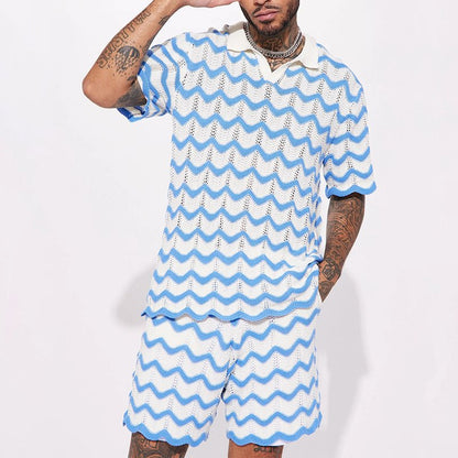 Men's Polo & Shorts Set Two-Piece Matching Collared Casual Everyday Holiday Beach Relaxed Outfit Co-Ord