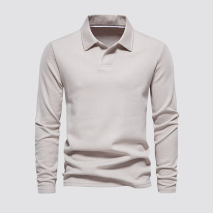 Men's Long Sleeve Polo Shirt Classic Fit Collared Casual Everyday Wear
