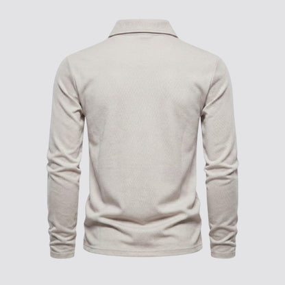 Men's Long Sleeve Polo Shirt Classic Fit Collared Casual Everyday Wear