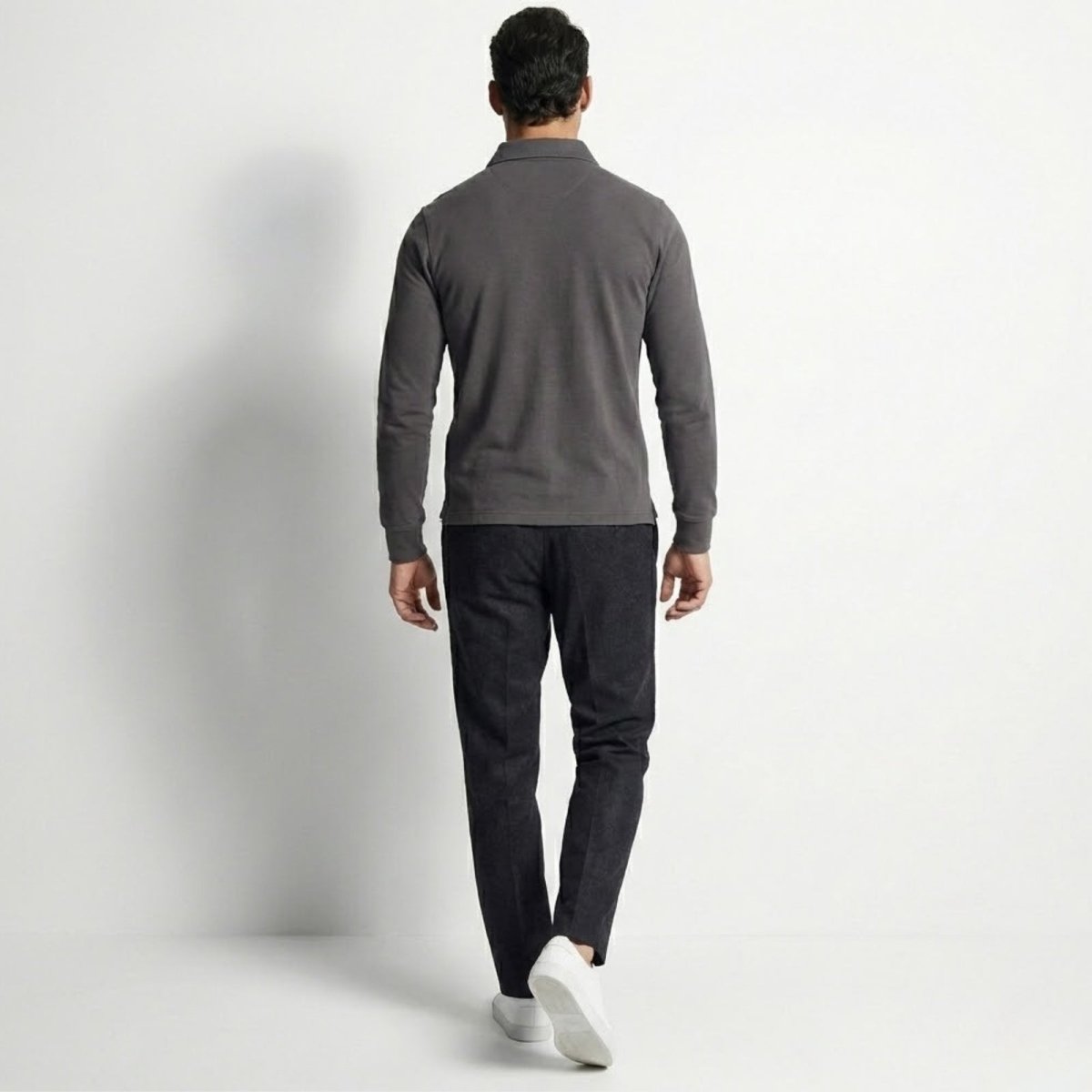Men's Long Sleeve Polo Shirt Classic Fit Collared Casual Everyday Wear