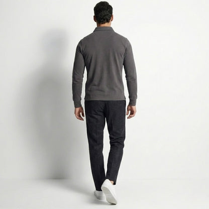 Men's Long Sleeve Polo Shirt Classic Fit Collared Casual Everyday Wear