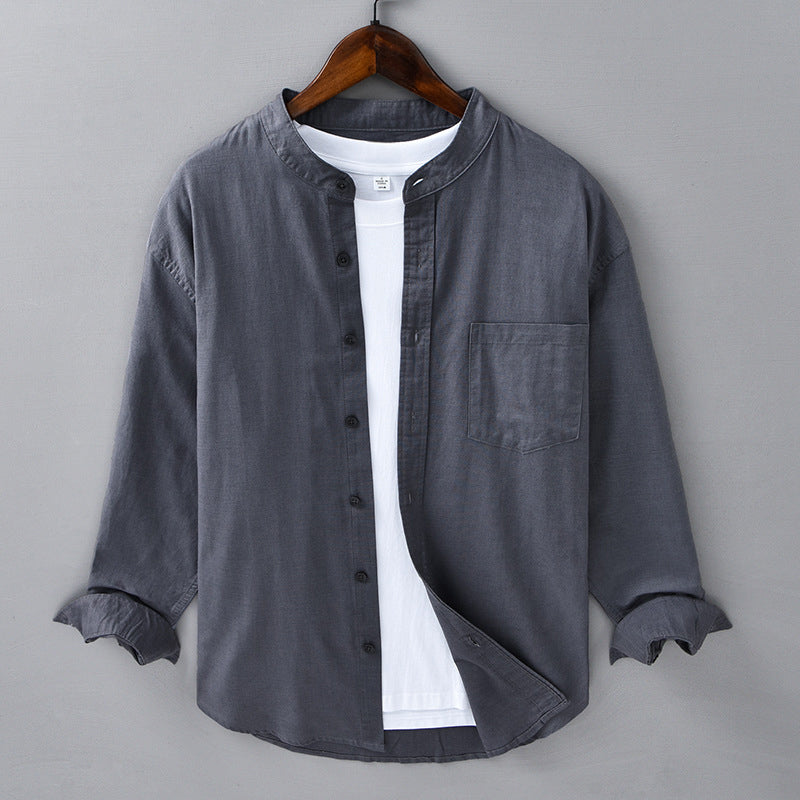 Men's Linen Shirt Long-Sleeve Button-Up Collared Breathable Summer Holiday Beach Casual Relaxed Jonah