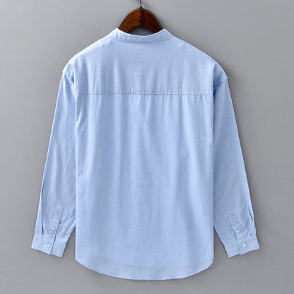 Men's Linen Shirt Long-Sleeve Button-Up Collared Breathable Summer Holiday Beach Casual Relaxed Jonah