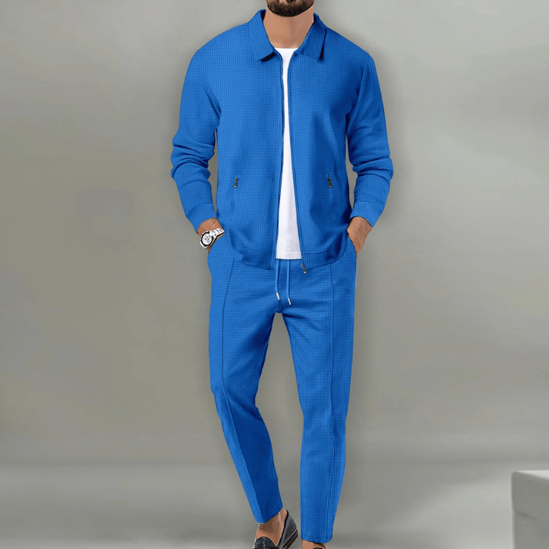 Men's Zip Jacket & Trousers Set Two-Piece Tracksuit Matching Casual Sport Loungewear Everyday Streetwear Versatile Kane