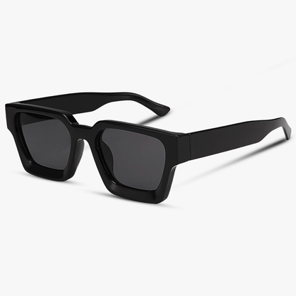 Men's Gloss Black Sunglasses Full-Rim Tinted Lens Square Retro Fashion Casual Beach Everyday Holiday Kingsley