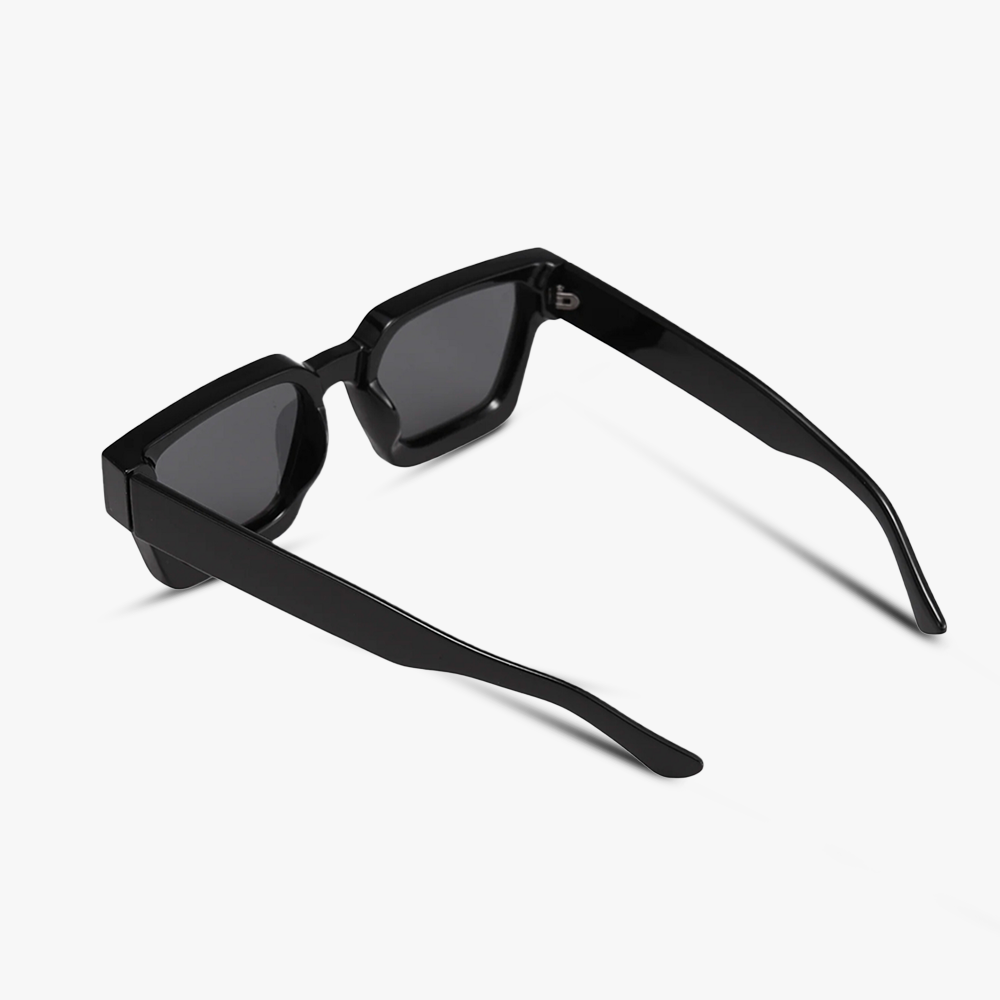 Men's Gloss Black Sunglasses Full-Rim Tinted Lens Square Retro Fashion Casual Beach Everyday Holiday Kingsley