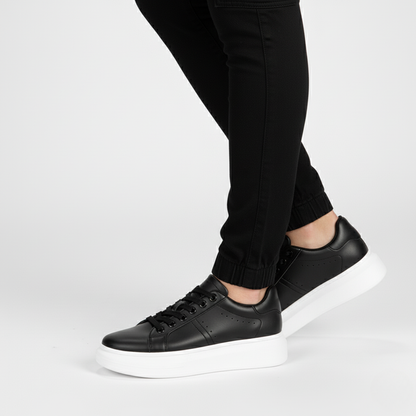 Men's Platform Sneakers Low-Top Lace-Up Trainers Chunky Sole Casual Everyday Walking Streetwear Versatile Rex