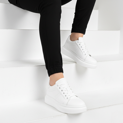 Men's Platform Sneakers Low-Top Lace-Up Trainers Chunky Sole Casual Everyday Walking Streetwear Versatile Rex
