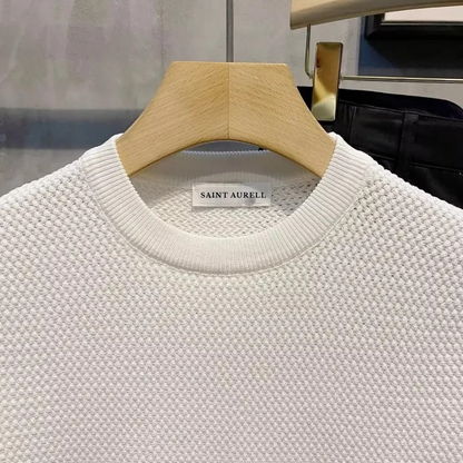 Men's Knitted Shirt Short-Sleeve Textured Button-Up Collared Casual Smart-Casual Everyday Relaxed Fit Layering Cassius