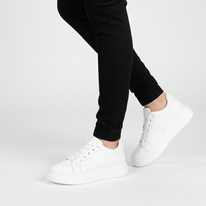 Men's Platform Sneakers Low-Top Lace-Up Trainers Chunky Sole Casual Everyday Walking Streetwear Versatile Rex