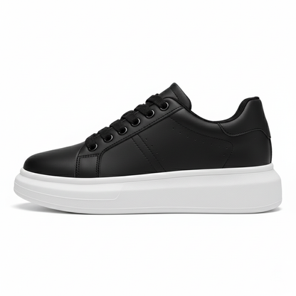 Men's Platform Sneakers Low-Top Lace-Up Trainers Chunky Sole Casual Everyday Walking Streetwear Versatile Rex