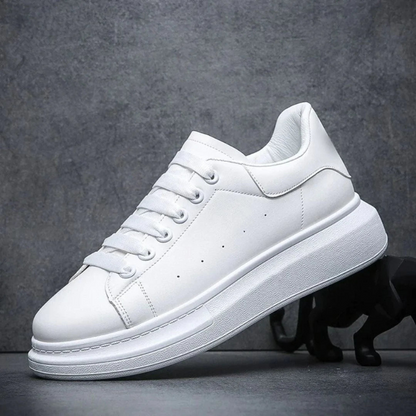 Men's Low-Top Sneakers White Lace-Up Trainers Minimalist Casual Everyday Walking Sport Comfort Streetwear Versatile Sable