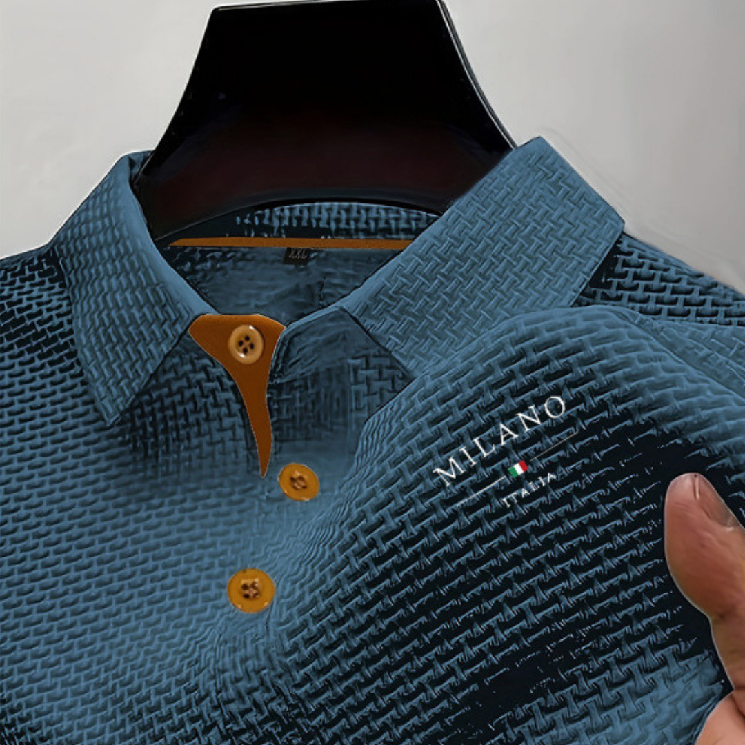 Men's Textured Polo Shirt Short-Sleeve Collared Ribbed Casual Smart-Casual Everyday Golf Sport Regular Fit Brody