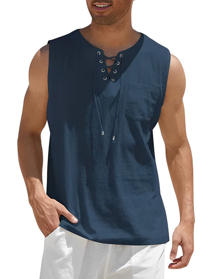 Men's Tank Top Loose Fit Sleeveless Vest Ribbed Casual Beach Holiday Gym Everyday Layering Breathable Jax