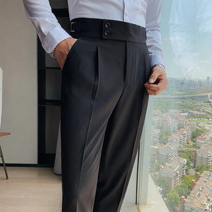 Men's Relaxed Trousers Loose Fit Drawstring Elastic Waist Casual Everyday Smart-Casual Tapered Lounge Versatile