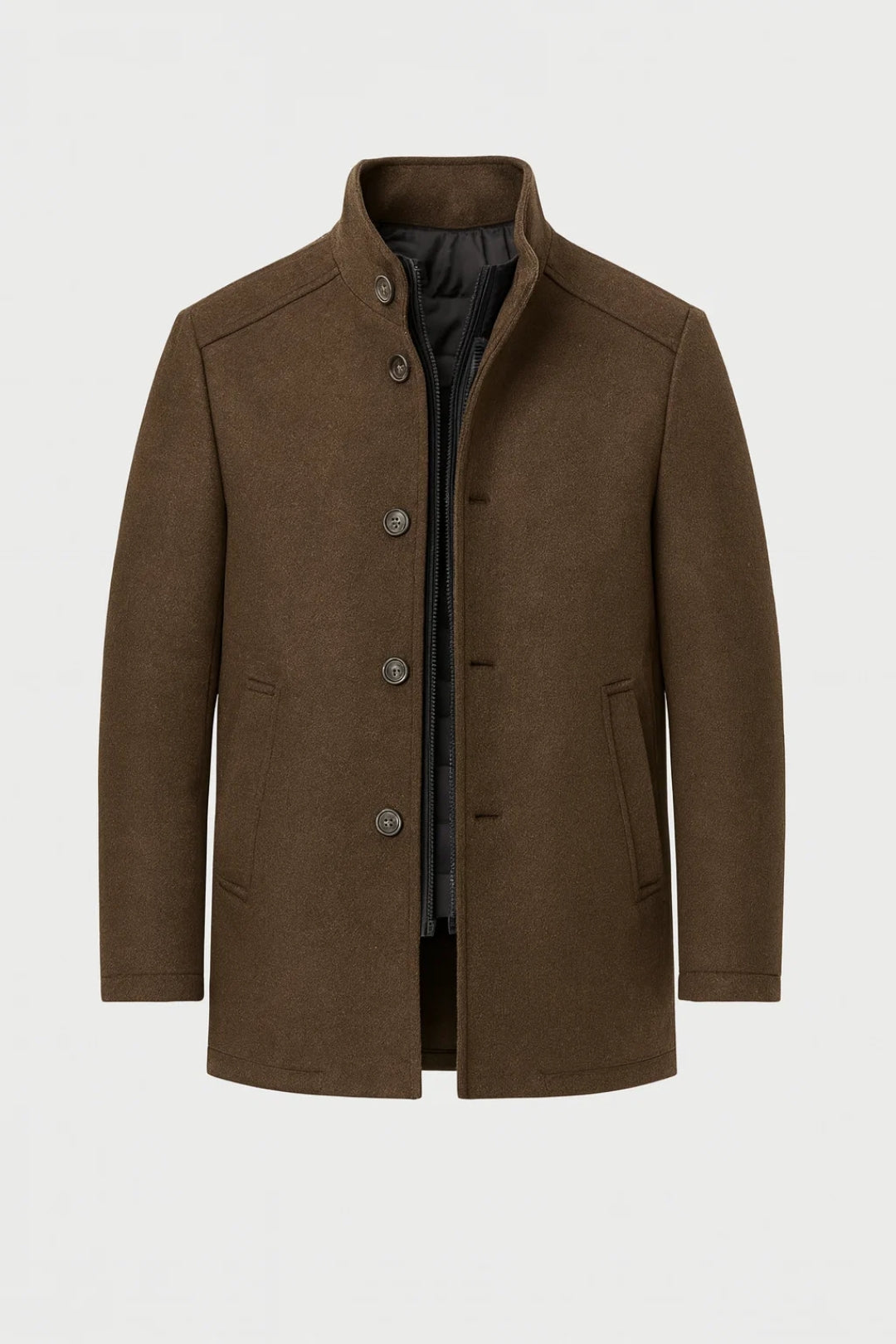Men's Warm Jacket Button Front Lined Closure Casual Layering