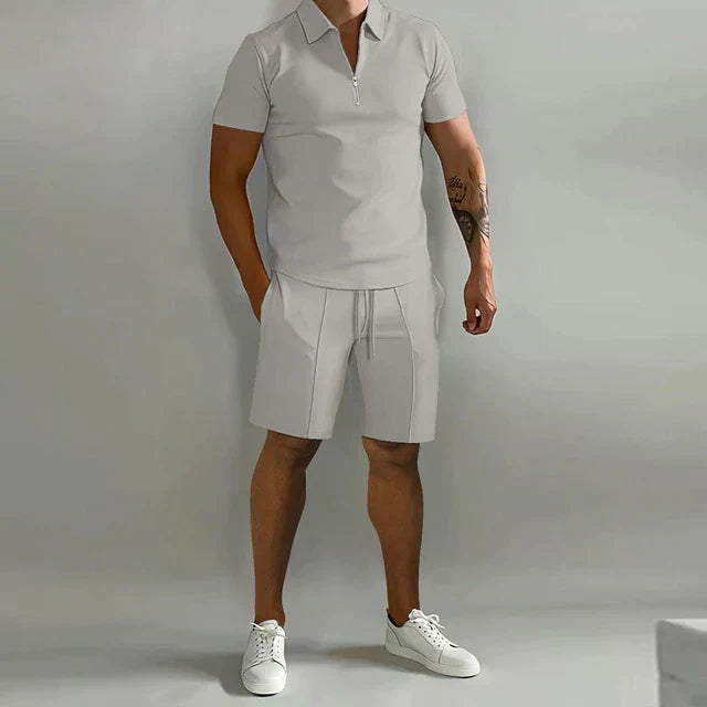 Men's Polo & Shorts Set Two-Piece Matching Collared Casual Holiday Everyday Outfit Co-Ord Damian
